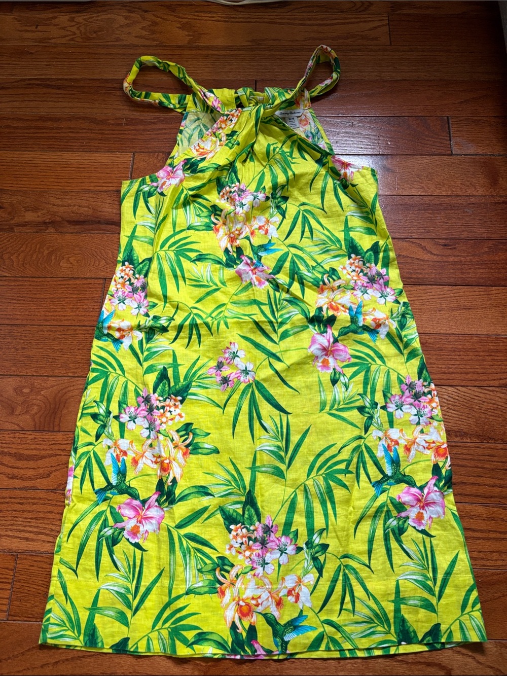 Tommy Bahama Yellow Tropical Floral Halter Top